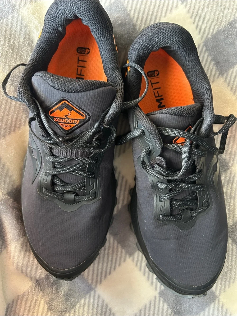 Saucony Men’s Trail Shoes - Charcoal with Orange Interior